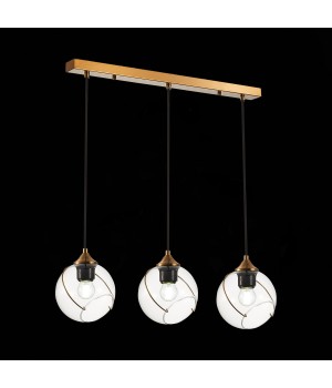 SLE103103-03 Светильник подвесной Золотистый/Прозрачный E27 3*60W SATTURO-foto4