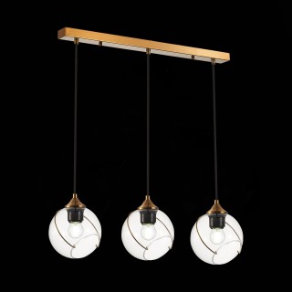 SLE103103-03 Светильник подвесной Золотистый/Прозрачный E27 3*60W SATTURO-foto4