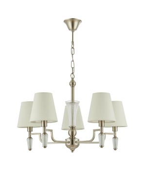 SLE105503-05 Люстра подвесная Никель/Белый E14 5*40W REIMO-foto2