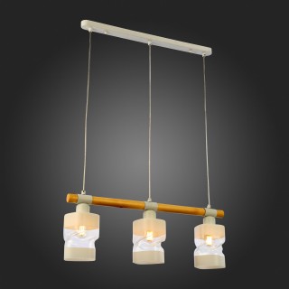 SLE114503-03 Светильник подвесной Белый, Светлое дерево/Белый, Прозрачный E27 3*60W ABIRITTO-foto7