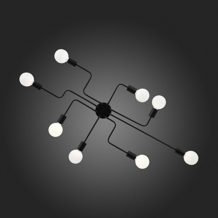 SL419.442.08 Люстра потолочная Черный E27 8*60W ANO
