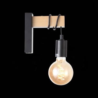 SL1142.401.01 Светильник настенный Черный, Светлое дерево E27 1*60W BAGETTI-foto8