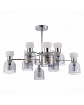 SLE1045-102-08 Люстра потолочная Хром/Белый, Дымчатый E14 8*40W VENTO-foto2