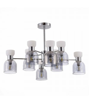 SLE1045-102-08 Люстра потолочная Хром/Белый, Дымчатый E14 8*40W VENTO-foto2