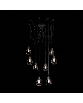 SL192.303.08 Светильник подвесной Черный/Латунь E27 8*60W RETE-foto3