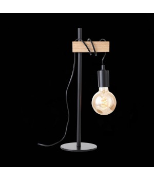 SL1142.404.01 Прикроватная лампа Черный, Светлое дерево E27 1*60W BAGETTI-foto4