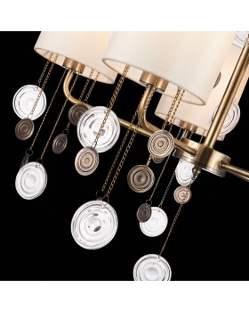 SLE107933-05 Люстра подвесная Бронза/Бежевый E14 5*40W SEVILLA-foto6