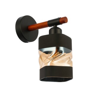 SLE114401-01 Светильник настенный Черный, Темное дерево/Черный, Прозрачный, Янтарный E27 1*60W ABIRITTO-foto2