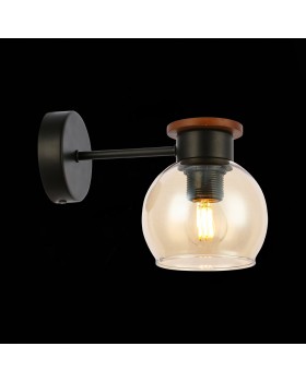 SLE108101-01 Светильник настенный Черный, Темное дерево/Прозрачный, Янтарный E27 1*60W RASCO-foto7