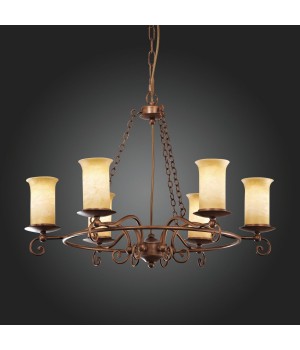 SL122.303.06 Люстра подвесная Коричневый/Янтарный E14 6*60W ANCORA-foto3