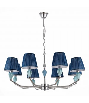 SLE1116-103-08 Люстра подвесная Хром/Голубой E14 8*40W BALNEA-foto2