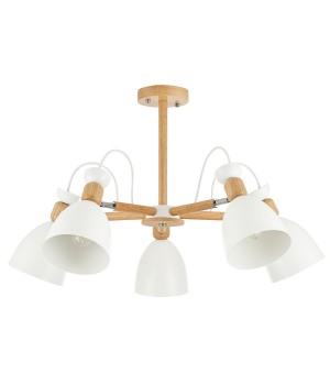 SLE103802-05 Люстра потолочная Светлое дерево, Белый/Белый E27 5*60W BALCAMO-foto2