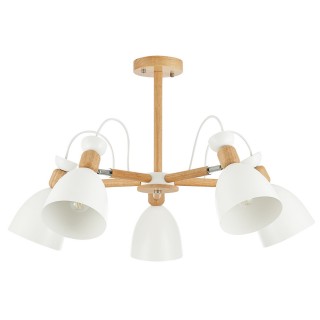 SLE103802-05 Люстра потолочная Светлое дерево, Белый/Белый E27 5*60W BALCAMO-foto2