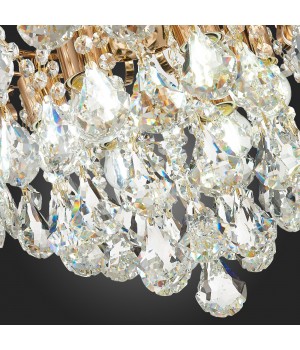 SLE160202-06 Светильник потолочный Французское золото/Прозрачный E27 6*60W KRISTO-foto5