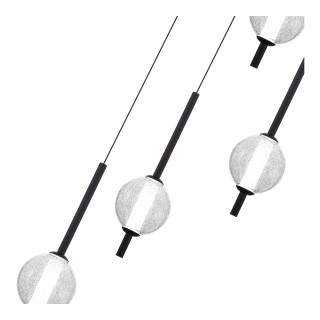 SL6120.403.04 Светильник подвесной ST-Luce Черный/Прозрачное кракелированное стекло LED 4*8,5W 3000K PEEK-foto3