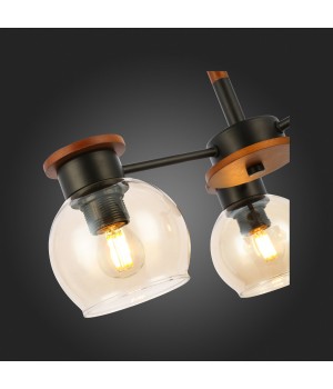 SLE108102-03 Люстра потолочная Черный, Темное дерево/Прозрачный, Янтарный E27 3*60W RASCO-foto9