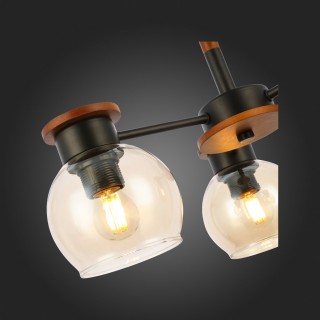 SLE108102-03 Люстра потолочная Черный, Темное дерево/Прозрачный, Янтарный E27 3*60W RASCO-foto9