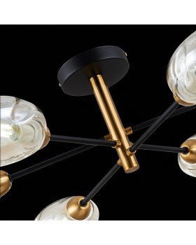 SLE155502-06 Люстра потолочная Черный, Латунь/Янтарный E14 6*40W GLOA-foto6