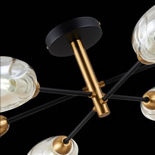 SLE155502-06 Люстра потолочная Черный, Латунь/Янтарный E14 6*40W GLOA-foto6