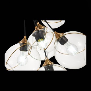 SLE103103-06 Светильник подвесной Золотистый/Прозрачный E27 6*60W SATTURO-foto6