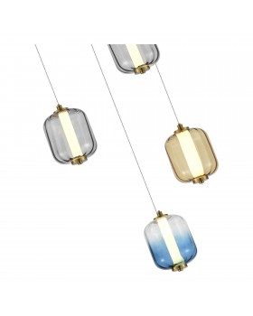 SL1193.303.05 Светильник подвесной ST-Luce Латунь/Янтарный,Дымчатый,Голубой LED 5*10W 3000K SUMMER-foto3