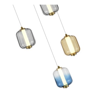 SL1193.303.05 Светильник подвесной ST-Luce Латунь/Янтарный,Дымчатый,Голубой LED 5*10W 3000K SUMMER-foto3