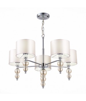 SLE105703-05 Люстра подвесная Хром/Светло-бежевый E14 5*40W RAMER-foto11