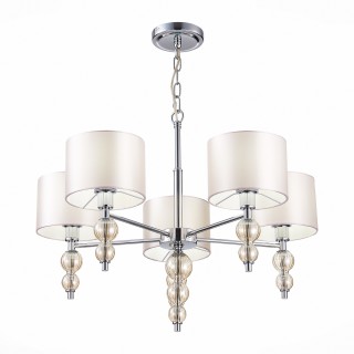 SLE105703-05 Люстра подвесная Хром/Светло-бежевый E14 5*40W RAMER-foto11