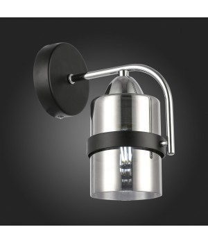 SLE102001-01 Бра Черный, Хром/Дымчатый E27 1*40W FIUMO-foto5