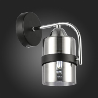 SLE102001-01 Бра Черный, Хром/Дымчатый E27 1*40W FIUMO-foto5