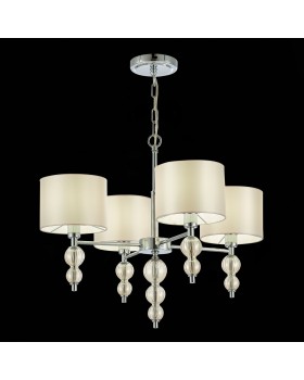 SLE105703-04 Люстра подвесная Хром/Светло-бежевый E14 4*40W RAMER-foto3