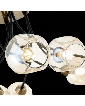 SLE205302-08 Светильник потолочный Бронза, Черный/Янтарный E14 8*40W BESANO-foto6