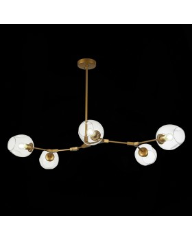 SLE154823-05 Люстра подвесная Золотистый/Прозрачный E27 5*40W RAMETTO-foto3