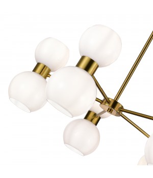 SLE1138-302-10 Люстра потолочная Латунь/Белый E27 10*60W THONET-foto3