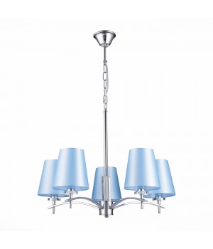 SLE105613-05 Люстра подвесная Хром/Светло-голубой E14 5*40W PERAMONE-foto2