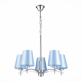 SLE105613-05 Люстра подвесная Хром/Светло-голубой E14 5*40W PERAMONE-foto2
