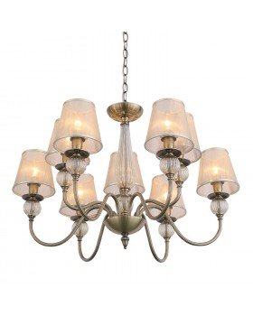 SL185.303.09 Люстра подвесная, потолочная Бронза, Прозрачный/Бежевый, Бронза E14 9*40W GRAZIA-foto2