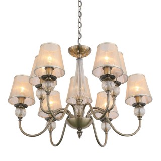 SL185.303.09 Люстра подвесная, потолочная Бронза, Прозрачный/Бежевый, Бронза E14 9*40W GRAZIA-foto2