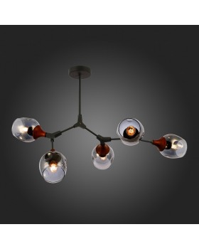 SLE113402-05 Люстра потолочная Серый, Темное дерево/Зеркальный E27 5*60W CIOTOLLA-foto7