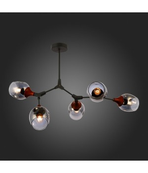 SLE113402-05 Люстра потолочная Серый, Темное дерево/Зеркальный E27 5*60W CIOTOLLA-foto7