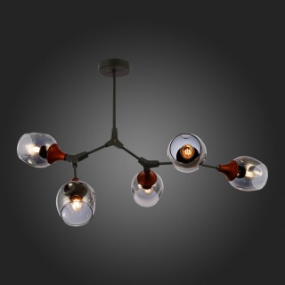 SLE113402-05 Люстра потолочная Серый, Темное дерево/Зеркальный E27 5*60W CIOTOLLA-foto7