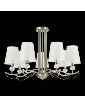 SLE111203-07 Люстра подвесная Никель, прозрачный/Белый E14 7*40W BERGAMO-foto5