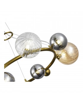 SL1515.303.08 Светильник подвесной ST-Luce Латунь/Янтарный,Дымчатый,Прозрачный G9 8*5W 4000K SPHERE-foto3