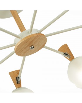 SLE220702-08 Люстра потолочная Белый, Светлое дерево/Белый E14 8*40W CATANIA-foto3