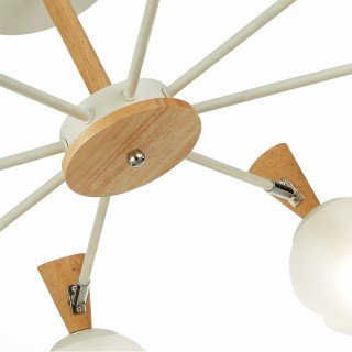 SLE220702-08 Люстра потолочная Белый, Светлое дерево/Белый E14 8*40W CATANIA-foto3