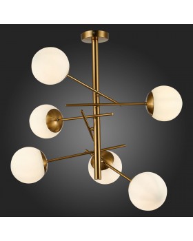 SLE1099-302-06 Люстра потолочная Латунь/Белый E27 6*60W VELIO-foto5