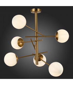 SLE1099-302-06 Люстра потолочная Латунь/Белый E27 6*60W VELIO-foto5