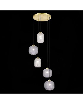 SL1154.303.05 Светильник подвесной ST-Luce Латунь/Дымчатый E27 5*60W GRAN-foto5