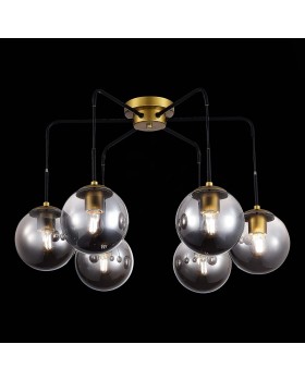 SLE1097-302-06 Люстра потолочная Матовое золото/Дымчатый E27 6*60W SCORZE-foto4