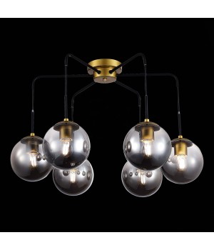 SLE1097-302-06 Люстра потолочная Матовое золото/Дымчатый E27 6*60W SCORZE-foto4